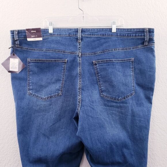 Ava & Viv Plus Size Mid Rise Ankle Skinny Pants Medium Wash 26W - Picture 7 of 9